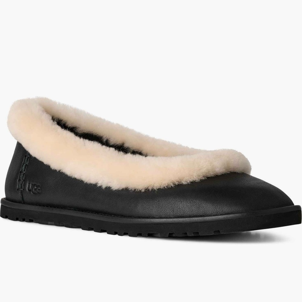 UGG Black and Cream Women's Slippers